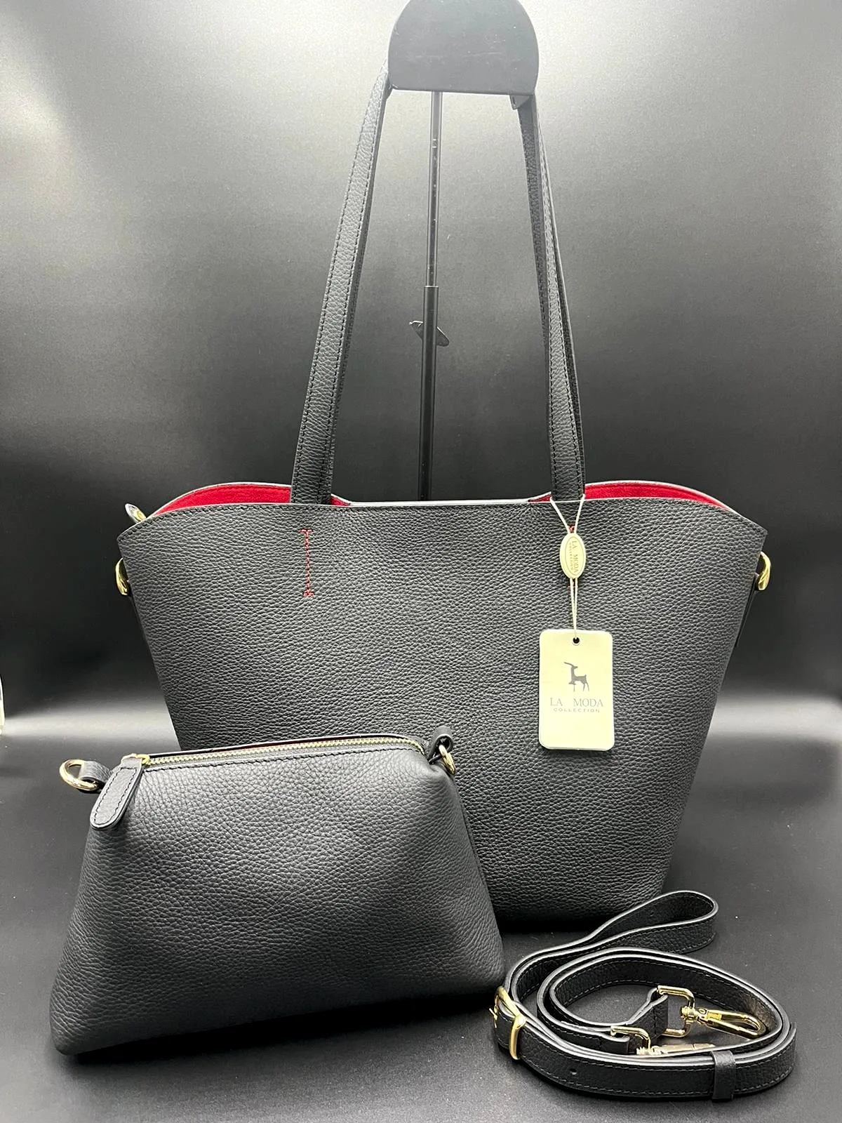 La Moda Çapraz Askılı ve Omuz Askılı Hakiki Deri Kadın Çantası