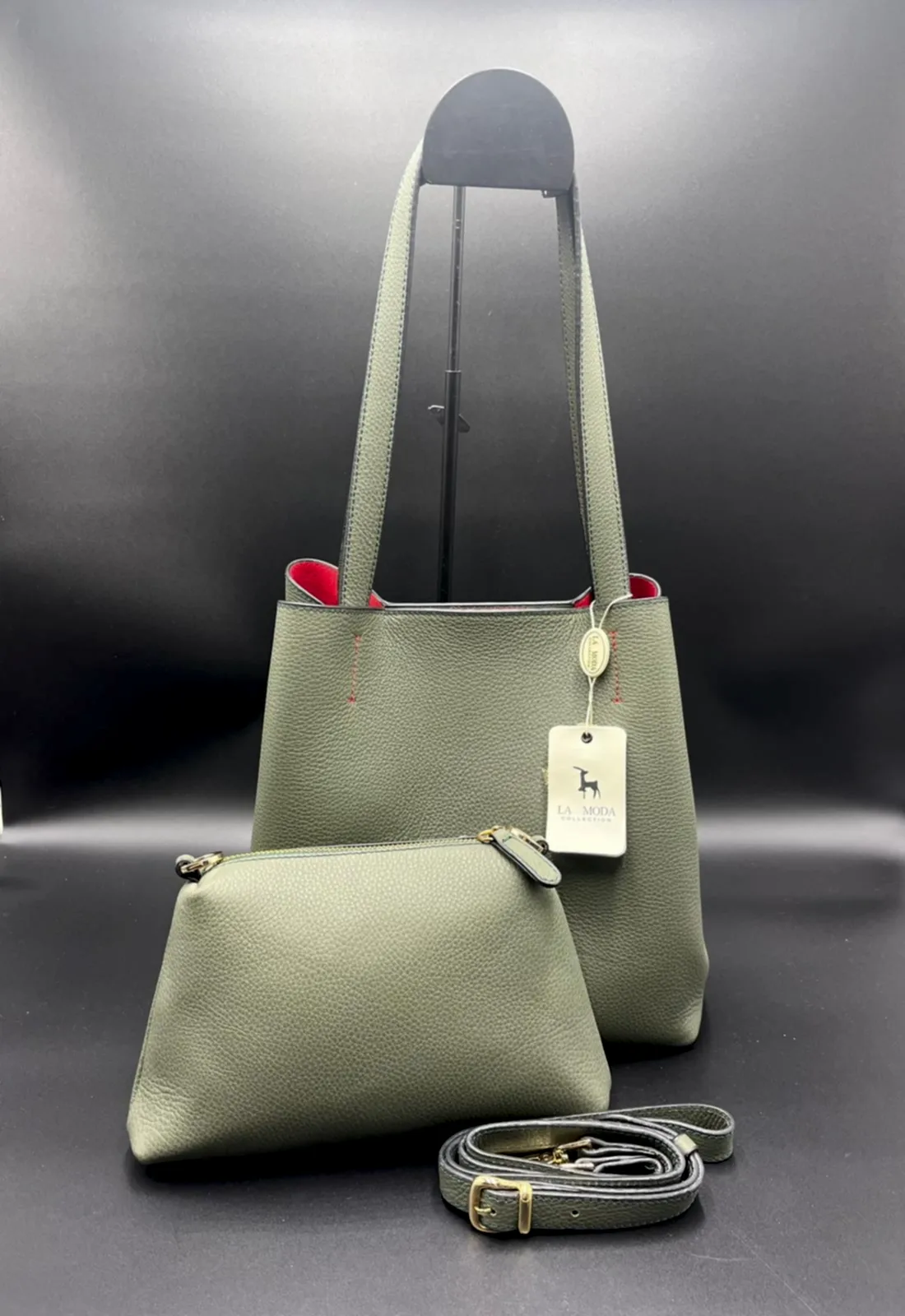 La Moda Çapraz Askılı ve Omuz Askılı Hakiki Deri Kadın Çantası