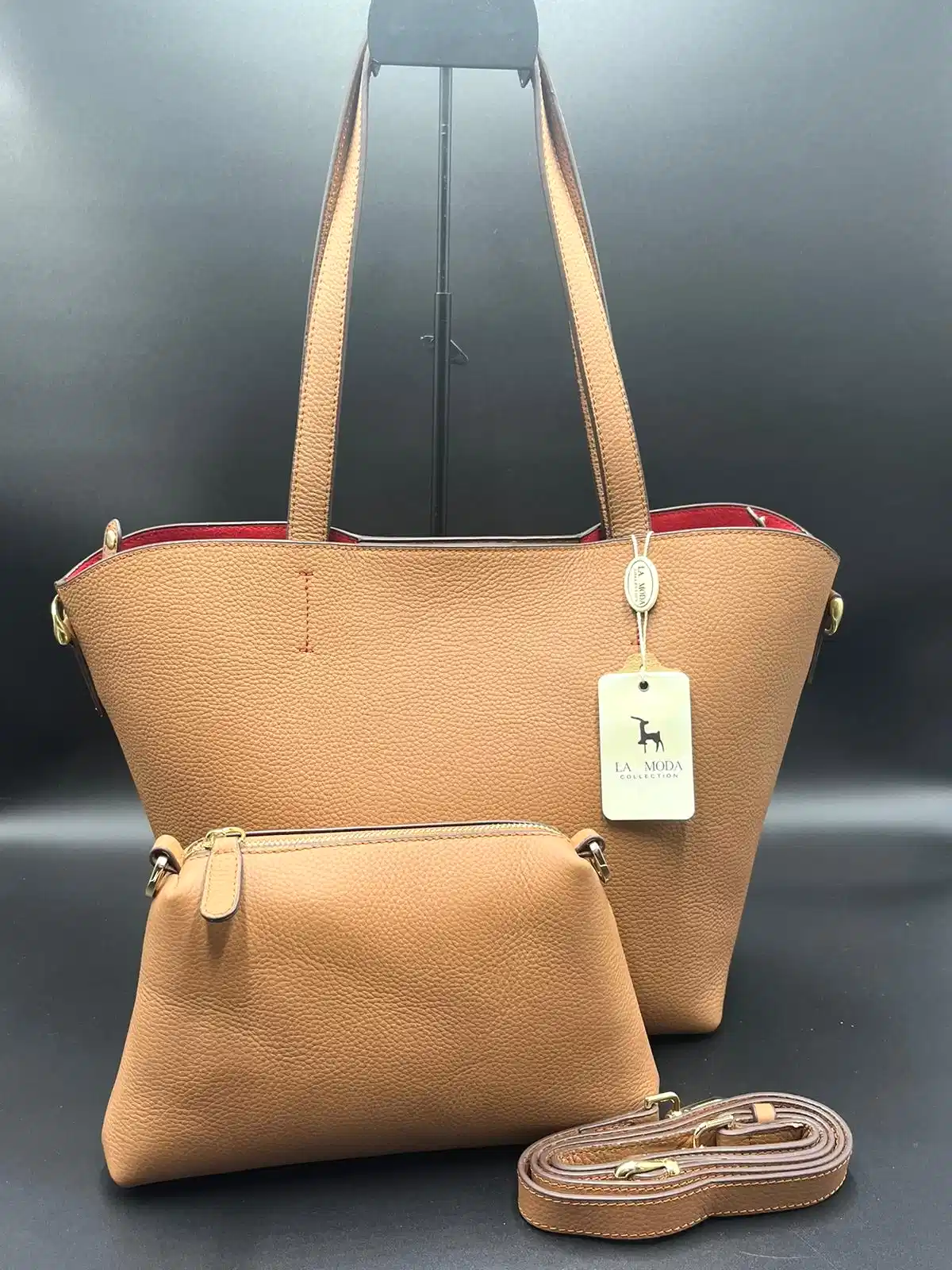 La Moda Çapraz Askılı ve Omuz Askılı Hakiki Deri Kadın Çantası