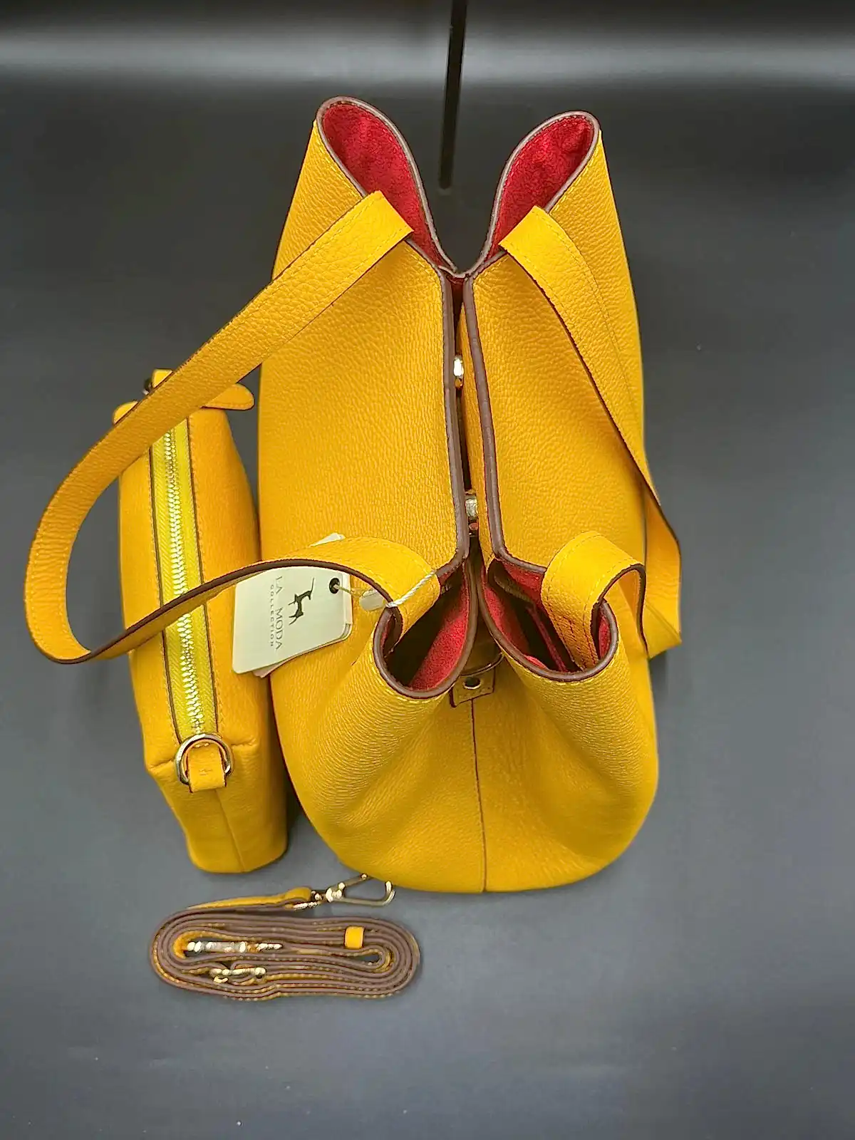 La Moda Çapraz Askılı ve Omuz Askılı Hakiki Deri Kadın Çantası