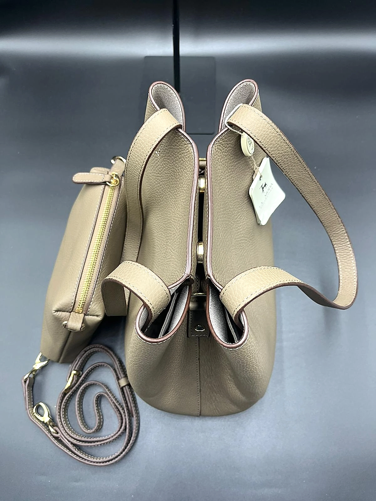 La Moda Çapraz Askılı ve Omuz Askılı Hakiki Deri Kadın Çantası