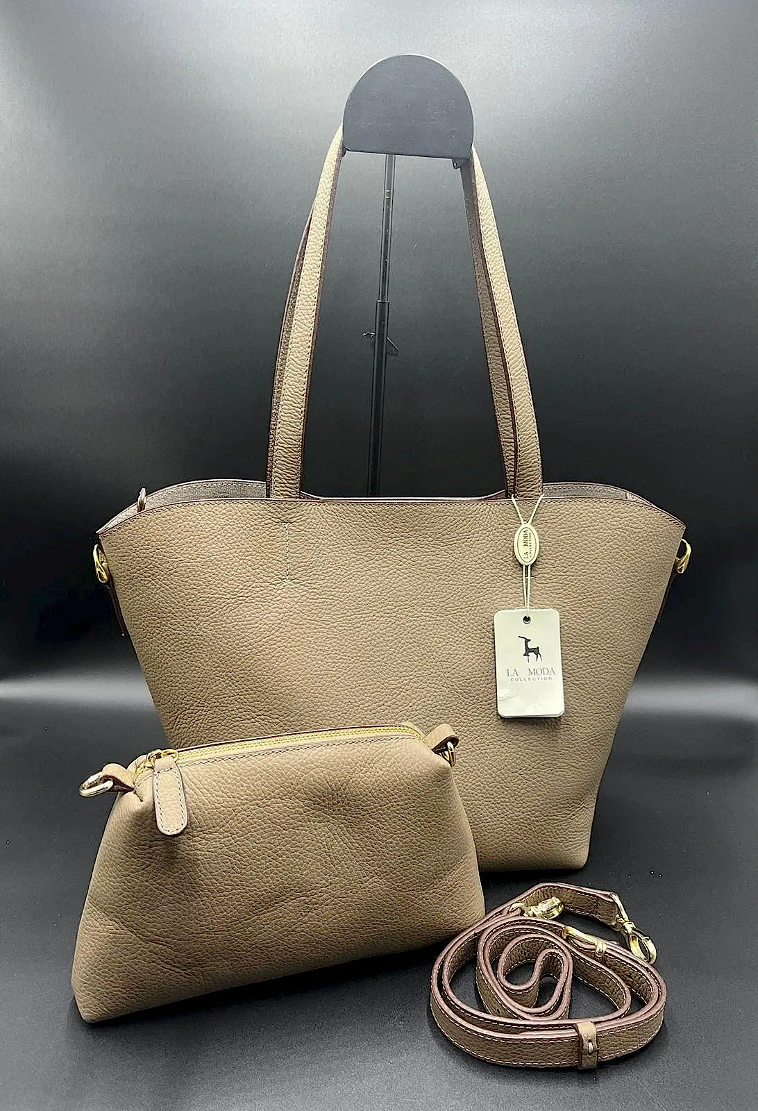 La Moda Çapraz Askılı ve Omuz Askılı Hakiki Deri Kadın Çantası