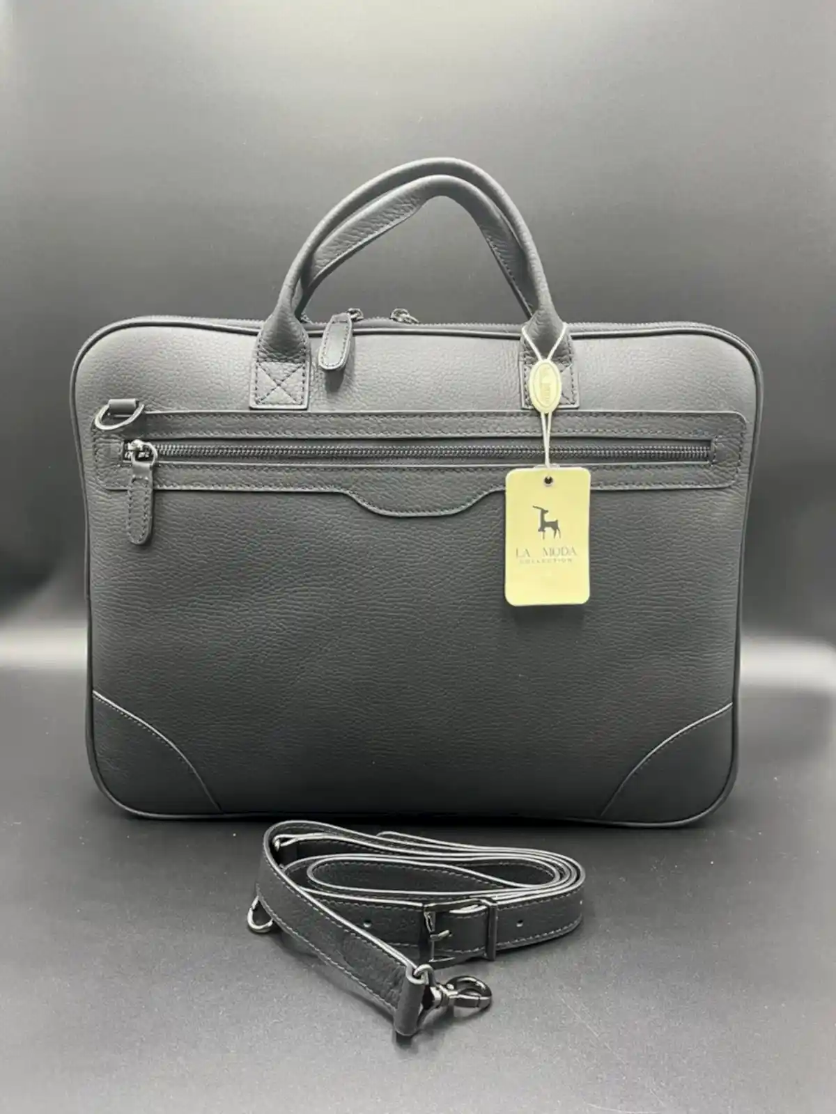 La Moda Unisex Hakiki Deri Evrak Çantası Laptop Bölmeli 16 '' inç 