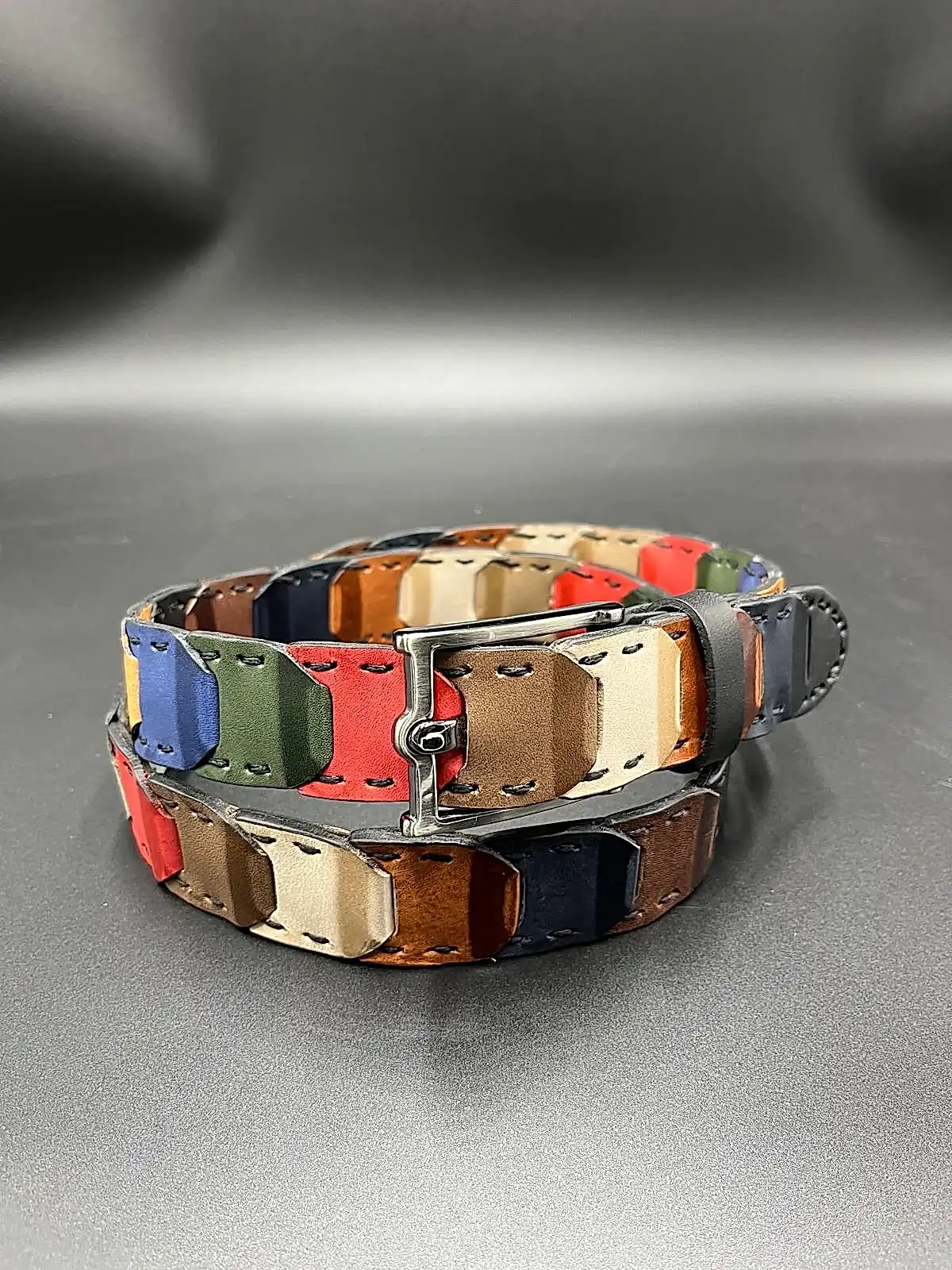 3.5 cm El Yapımı Örgülü Deri Spor Kemer Unisex Mix